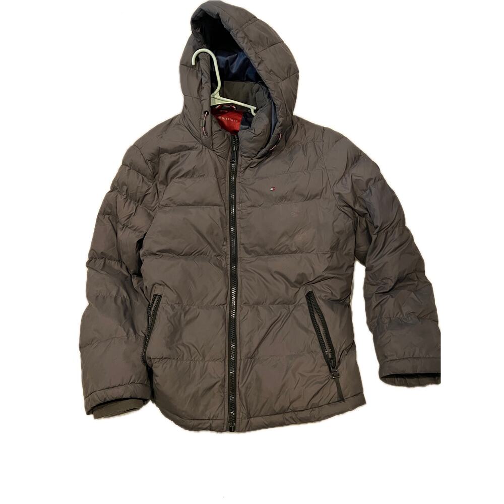 Tommy Hilfiger Gray Puffy Jacket Mens Large